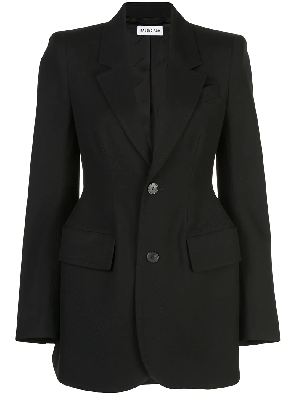 Shop Balenciaga Structured Tailored Blazer In Black