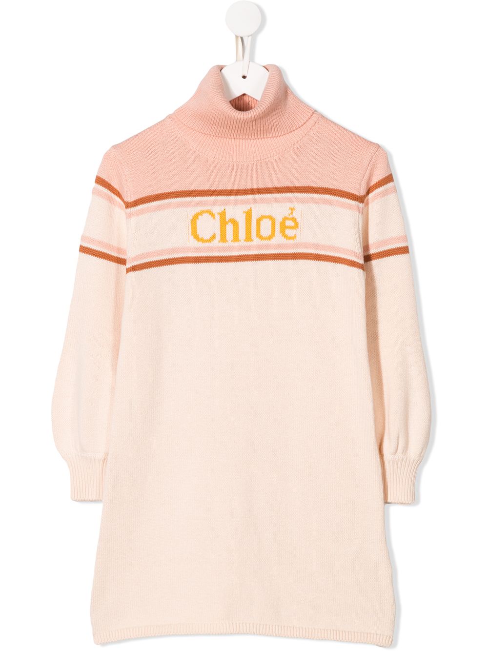 фото Chloé Kids платье-джемпер с высоким воротником