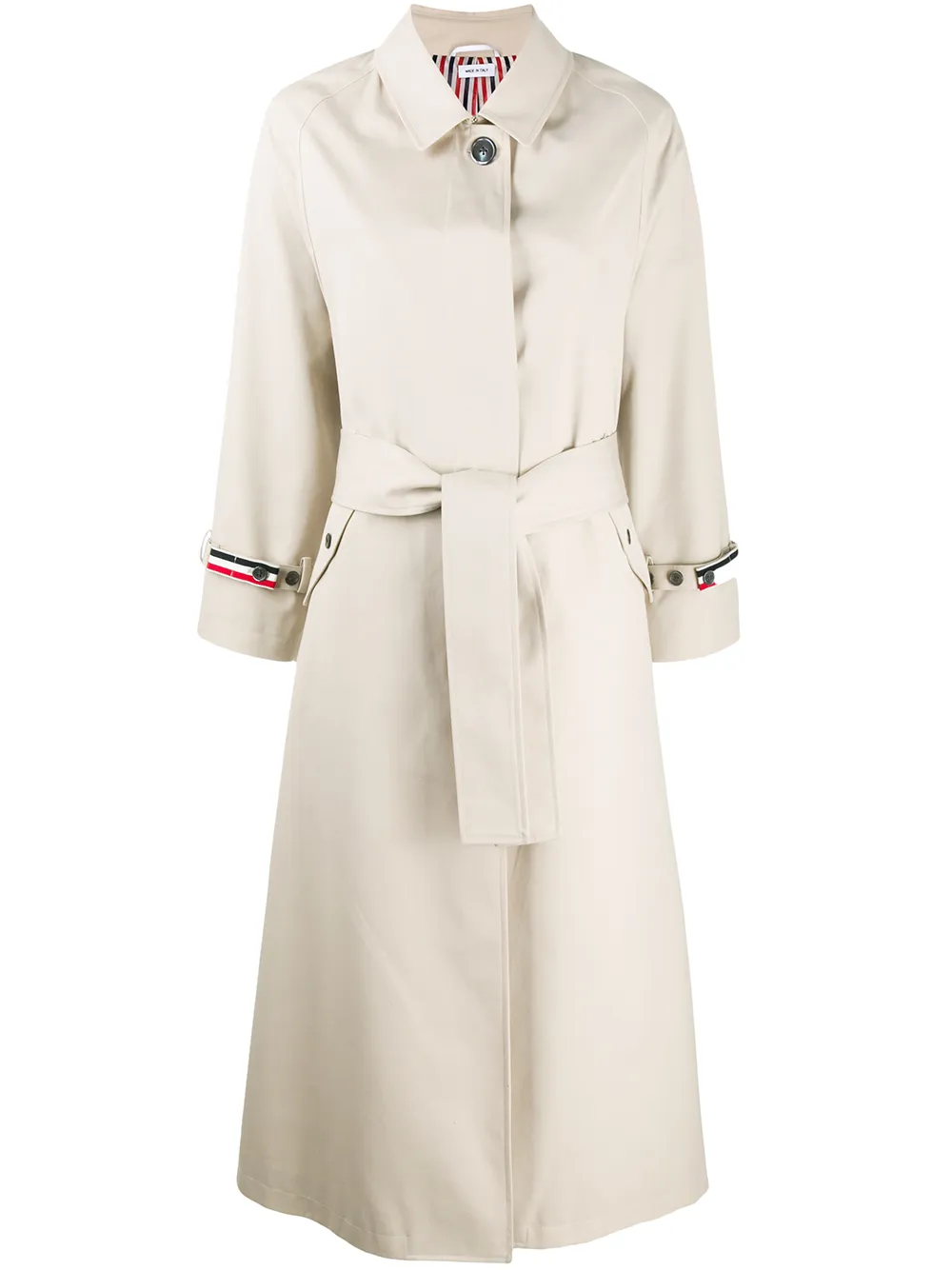 THOM BROWNE RAGLAN-SLEEVE WATERPROOF TRENCH OVERCOAT