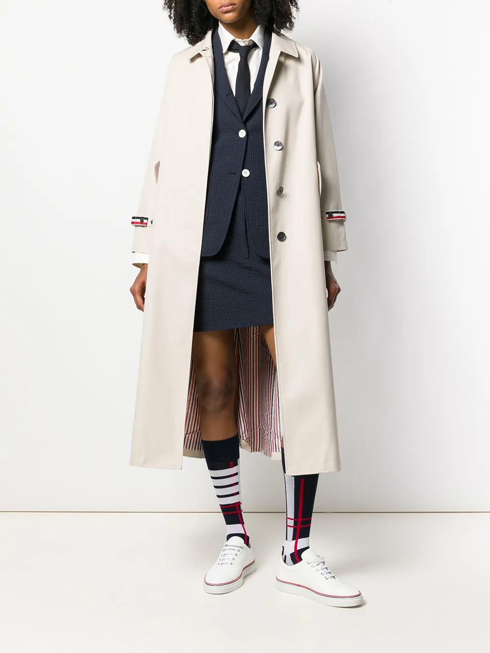 raglan-sleeve waterproof trench overcoat