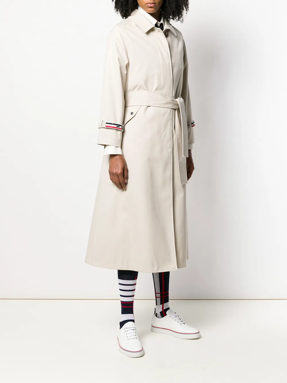 Shop Thom Browne Raglan-sleeve Waterproof Trench Overcoat In Neutrals