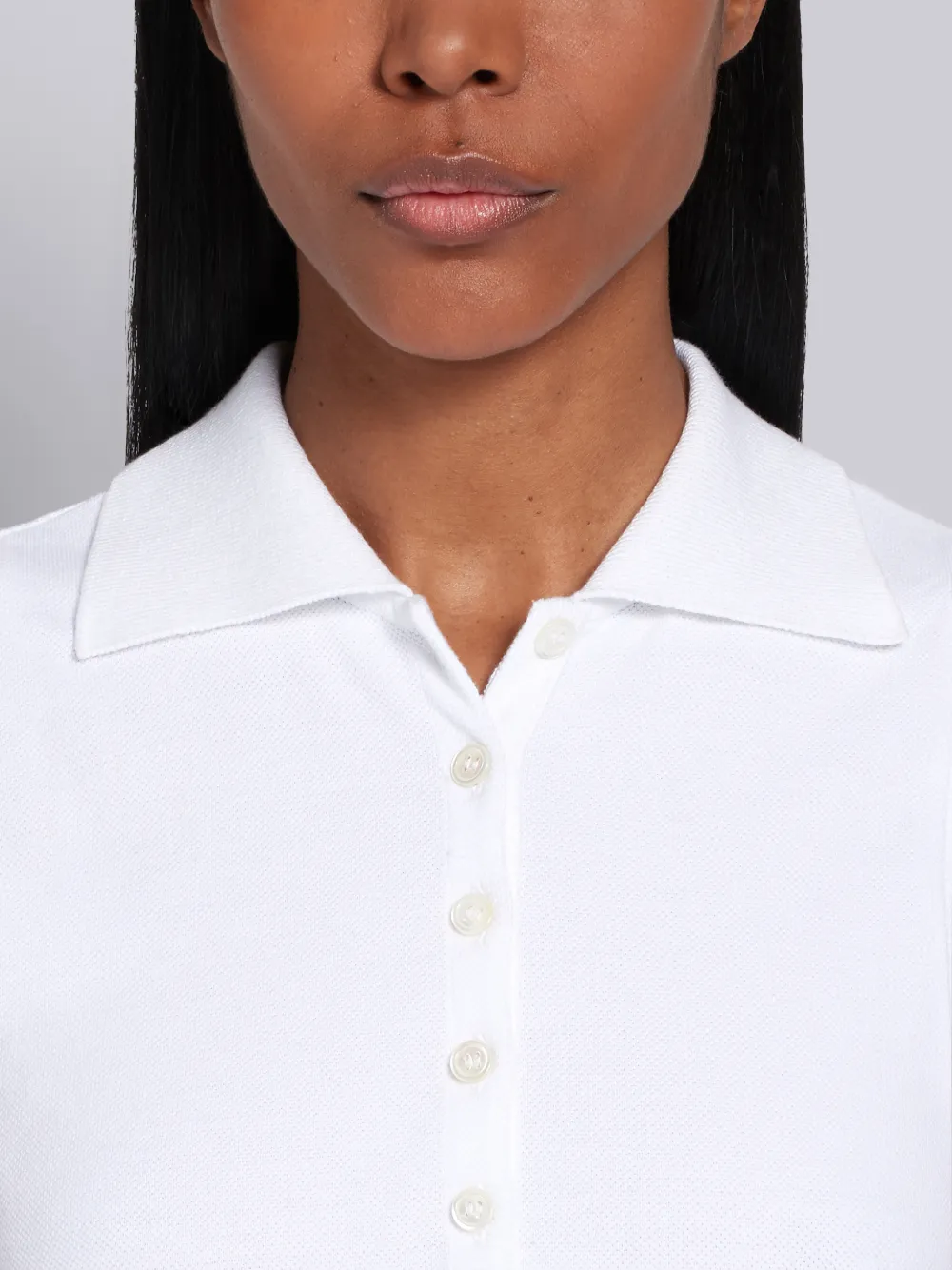 THOM BROWNE THOM BROWNE WHITE PIQUE CENTER BACK RWB STRIPE SLEEVELESS PLEATED TENNIS DRESS,FJD057A0005014179841