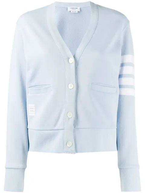 Thom Browne 4-Bar loopback V-neck cardigan