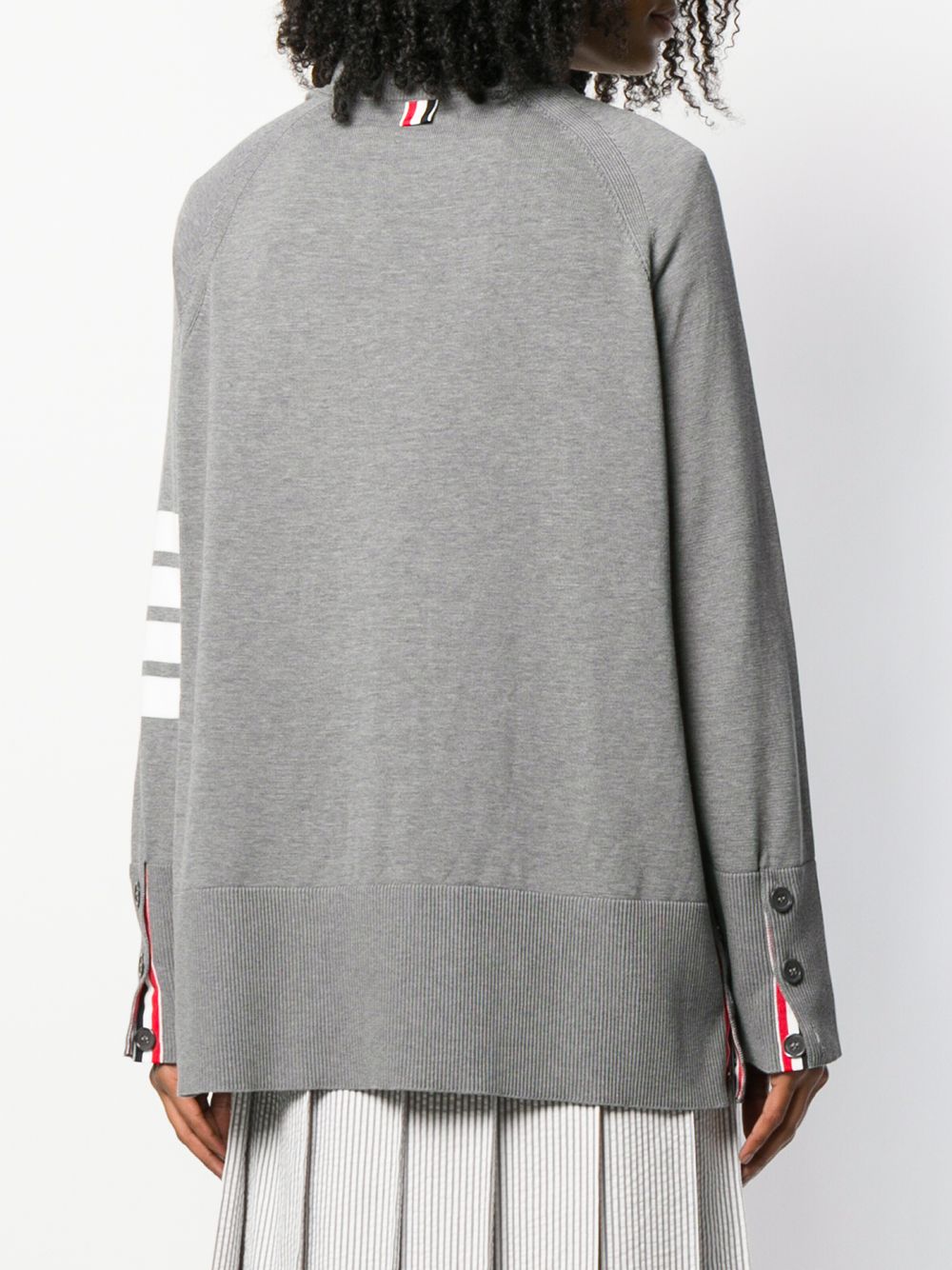 фото Thom browne пуловер с рукавами реглан и полосками 4-bar