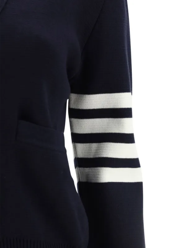 Thom Browne 4BARストライプ Vネックカーディガン | ブルー | FARFETCH JP