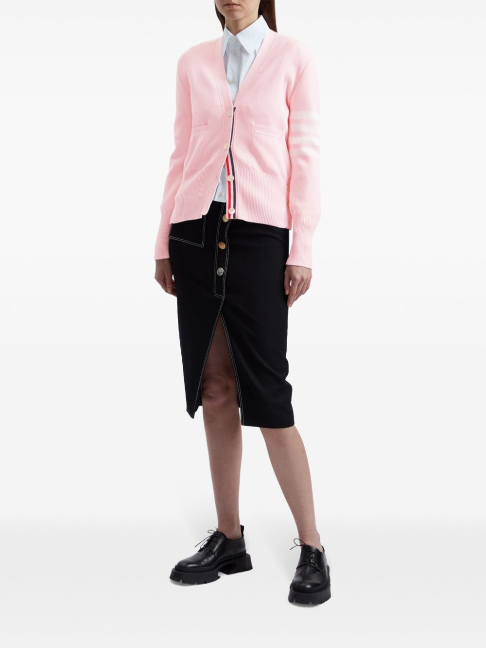 Thom Browne 4-Bar stripe cotton cardigan - Pink