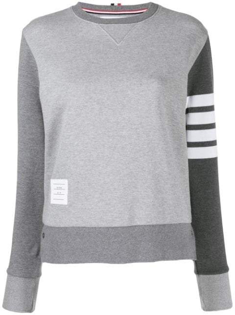 Thom Browne 4-Bar loopback crew neck sweatshirt