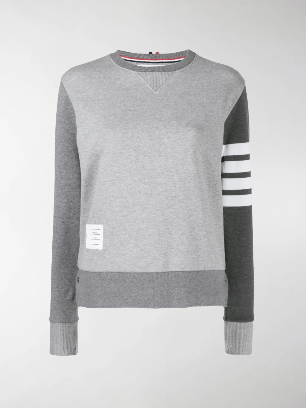 Thom Browne 4-bar Loopback Crew Neck Sweatshirt In Grey