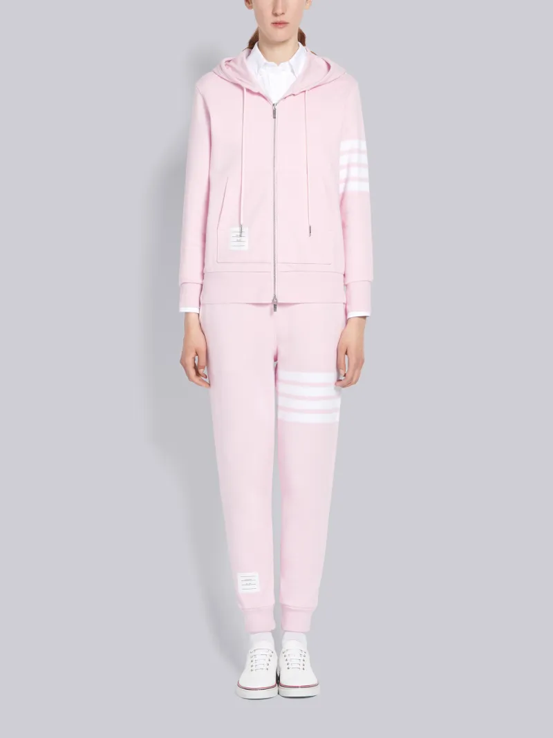 Pink Classic Loop Back Zip-Up 4-Bar 