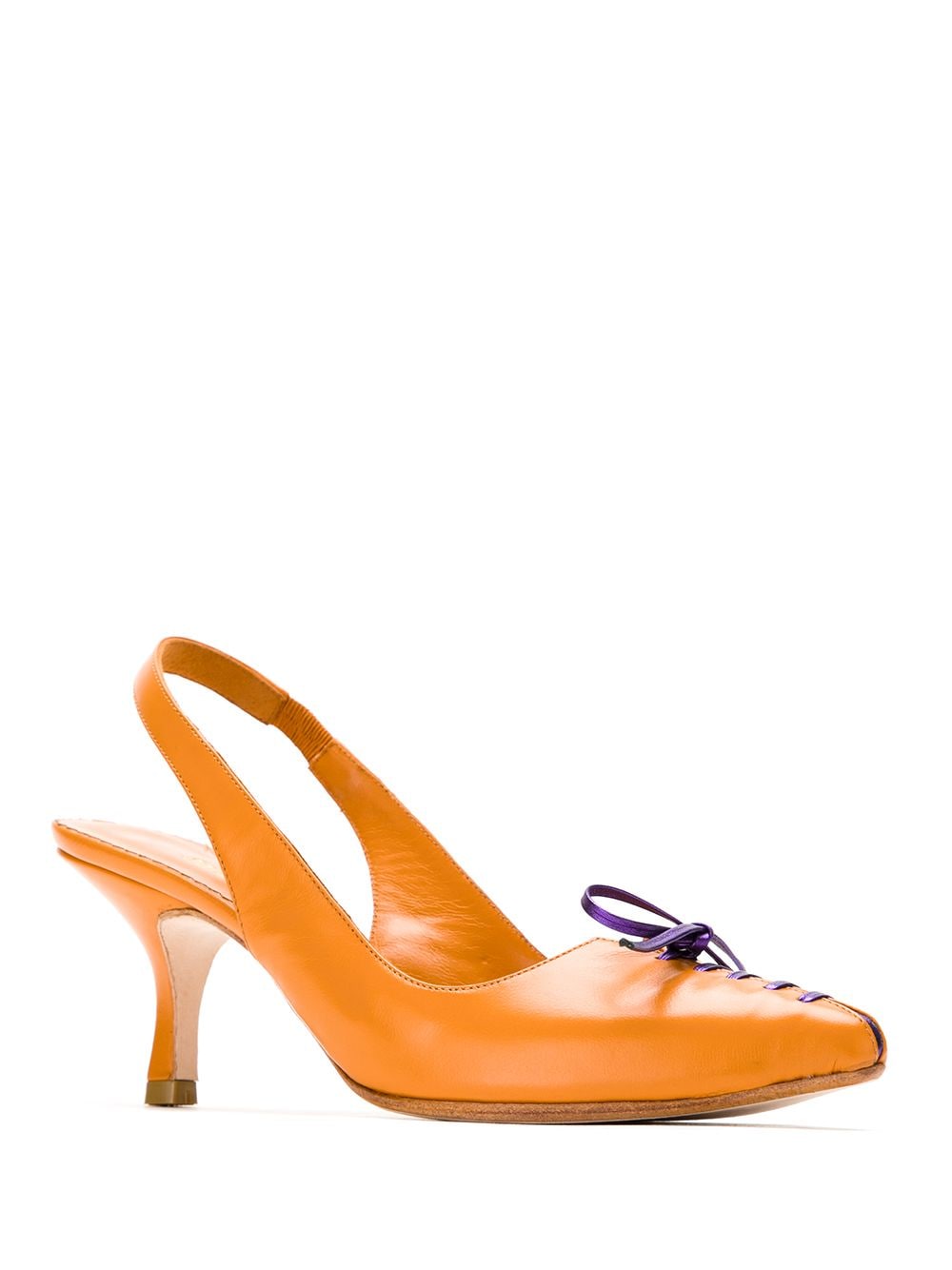 Sarah Chofakian Leren slingback pumps - Oranje