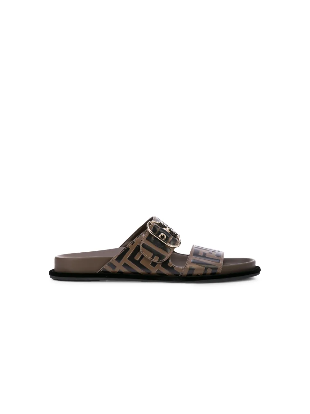 FENDI FF MOTIF DOUBLE-STRAP FLAT SANDALS,8X6749A5JX14180263