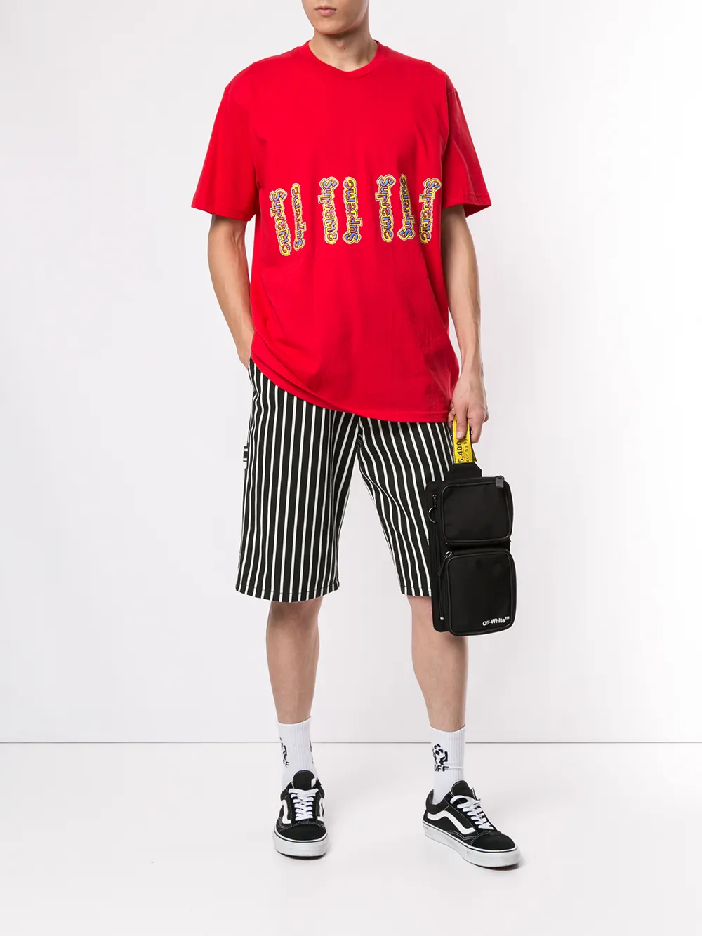 Supreme T-shirt met logoprint Rood