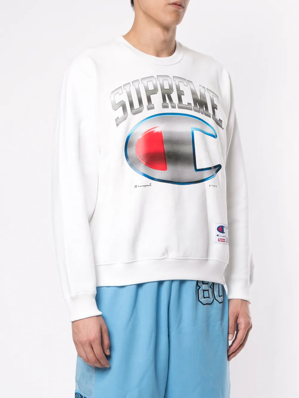 supreme x champion chrome crewneck