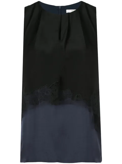 Tibi patchwork sleeveless layered blouse 