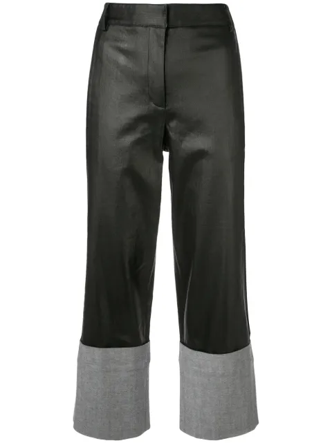 Tibi denim cuffed straight trousers