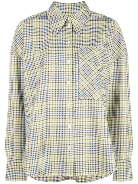 Tibi checked chest pocket shirt