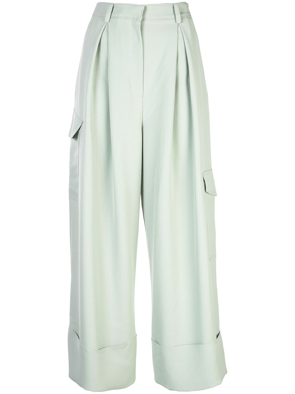 TIBI DRAPE PLEATED CARGO TROUSERS 