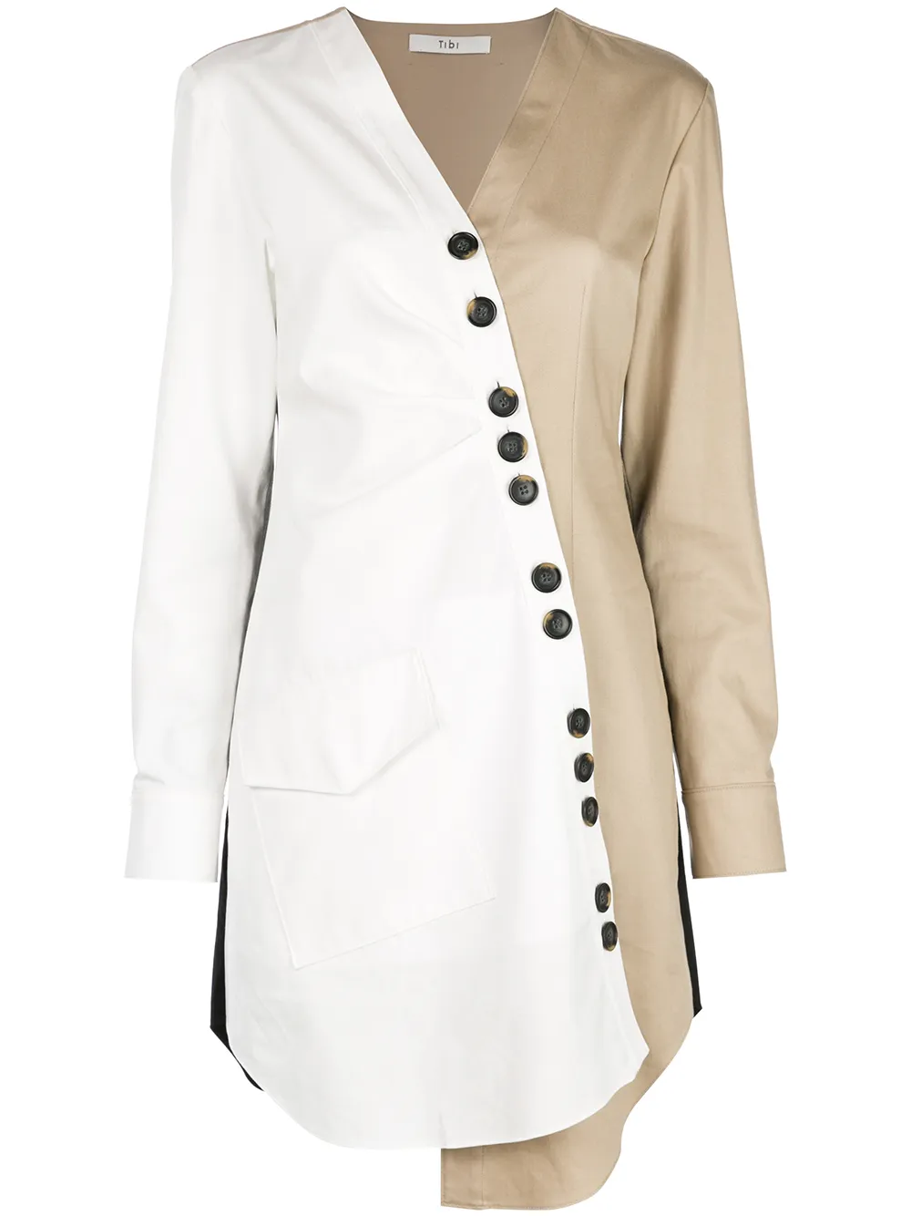 tibi asymmetrical shirt dress