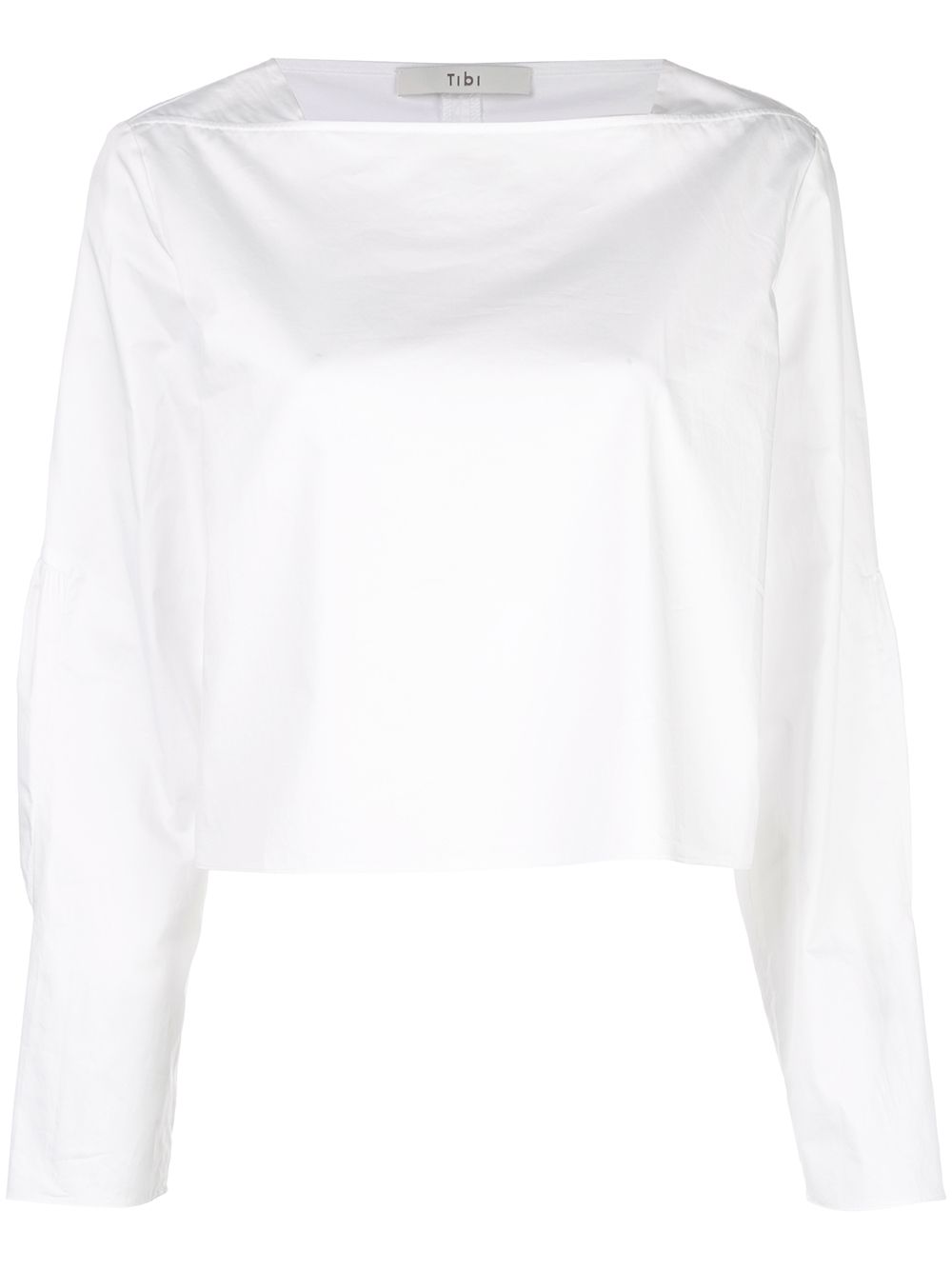 TIBI POPLIN BOATNECK TOP