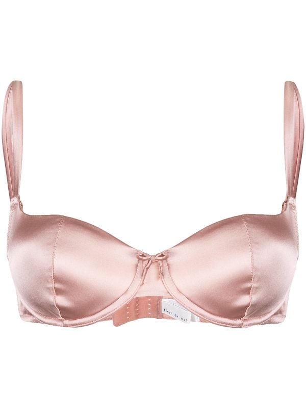 FLEUR DU MAL Metallic embroidered tulle and silk-blend satin underwired  soft-cup bra