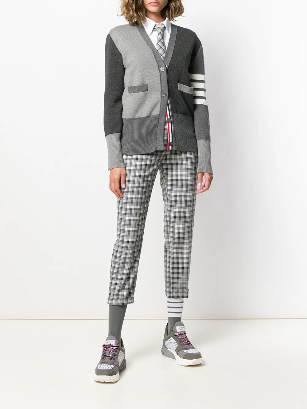 Thom Browne Funmix 4-Bar v-neck cardigan | Cardigans | Image 2