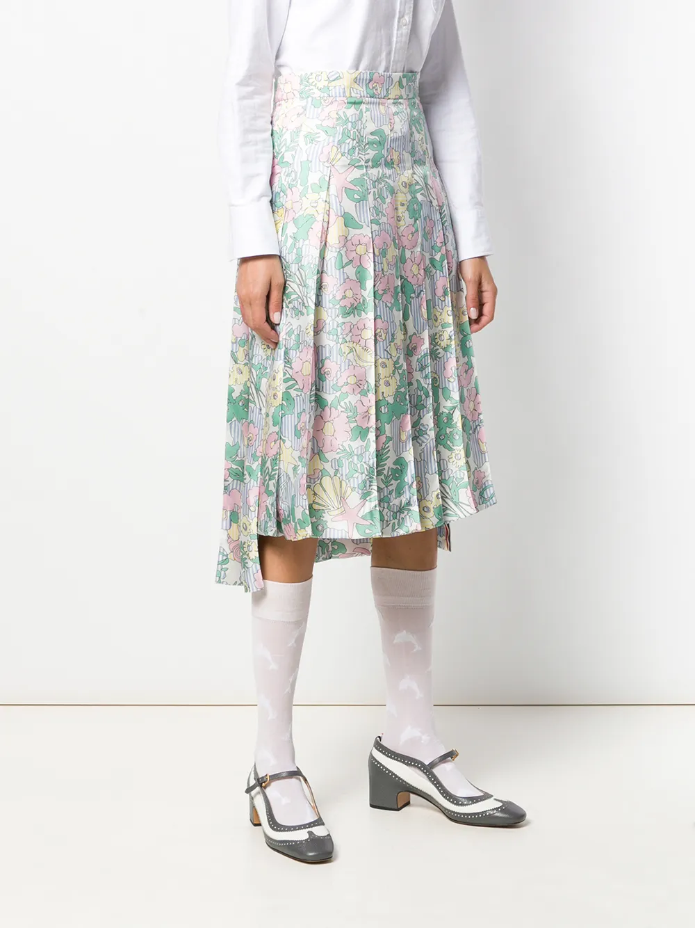 фото Thom browne плиссированная юбка с цветочным принтом