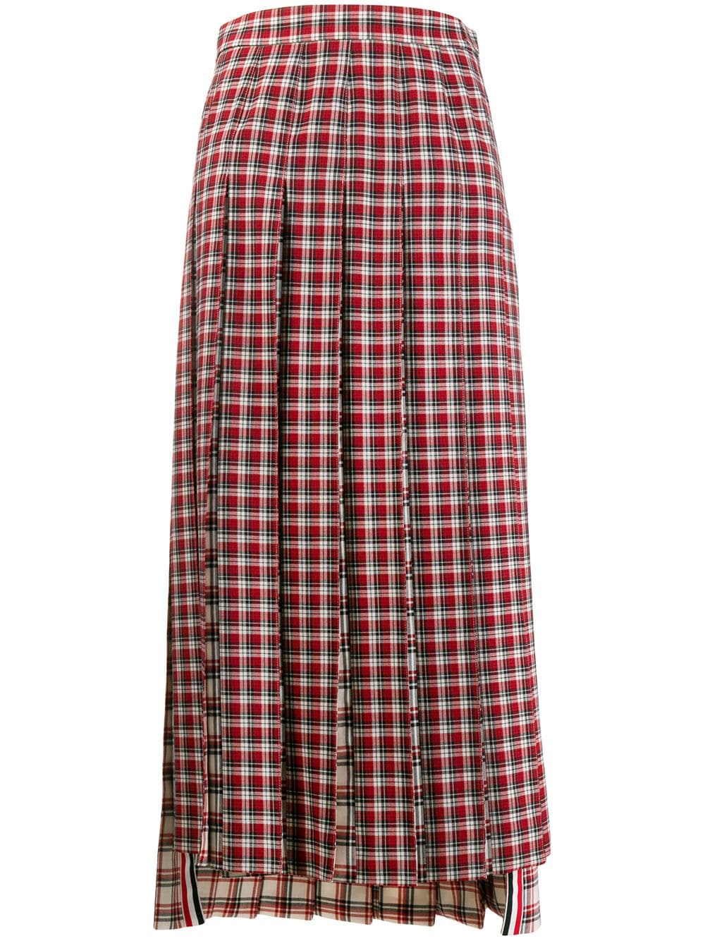 Thom Browne Rwb Micro-check Skirt In Red