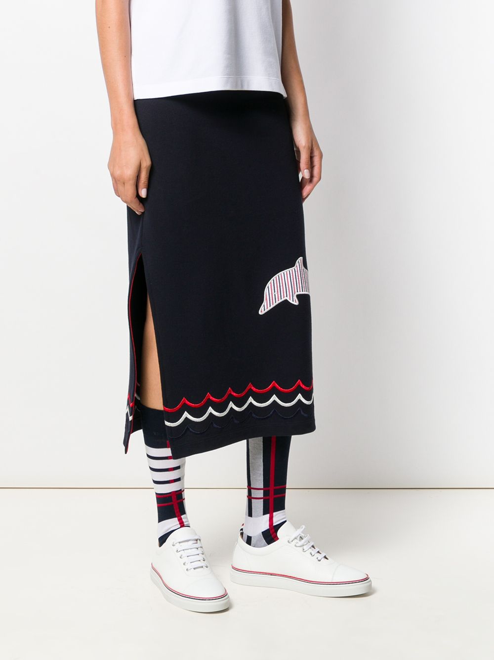 фото Thom browne юбка dolphin waves из сирсакера