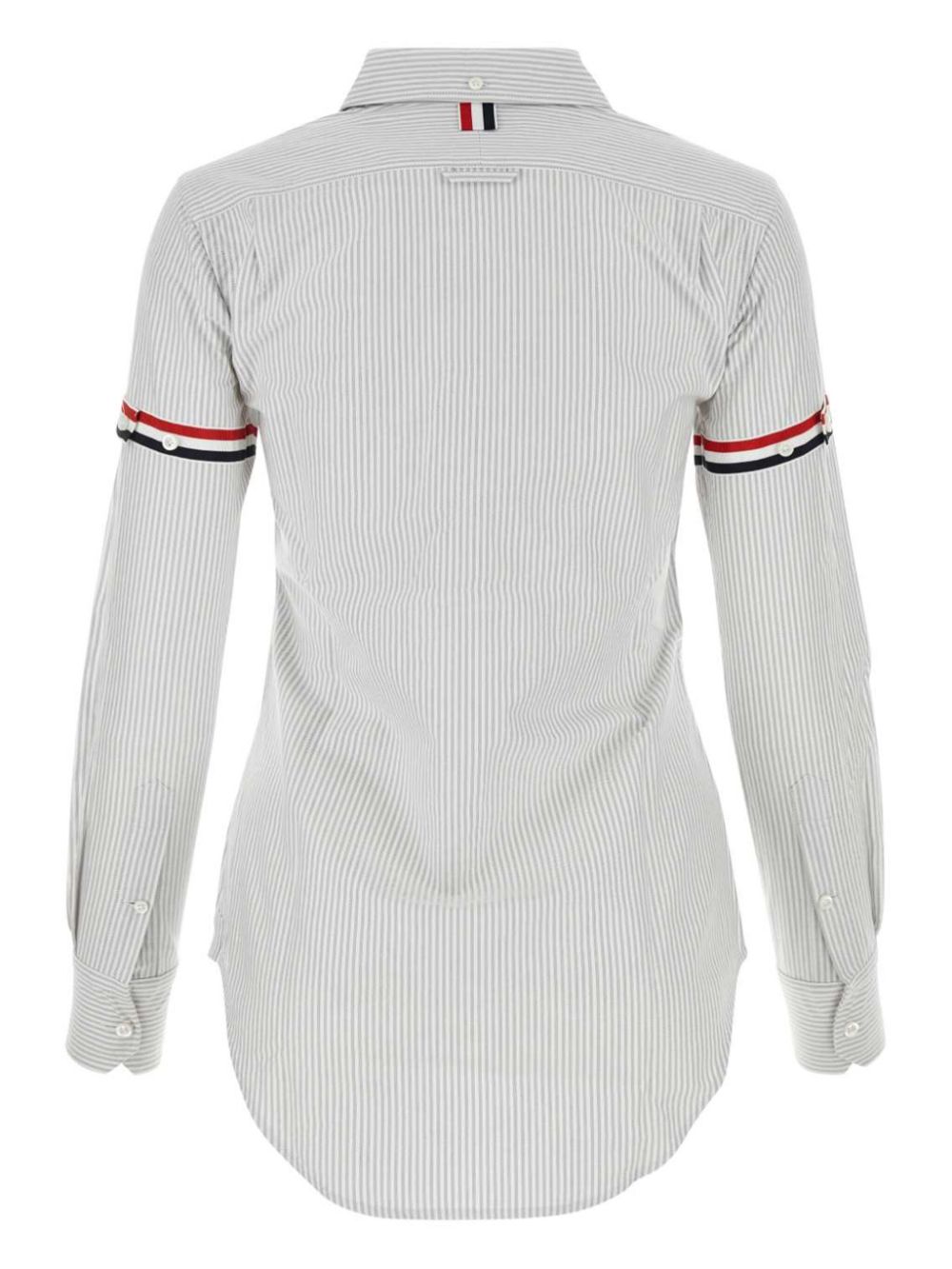 Thom Browne vertical-stripe RWB-detail shirt - Grey