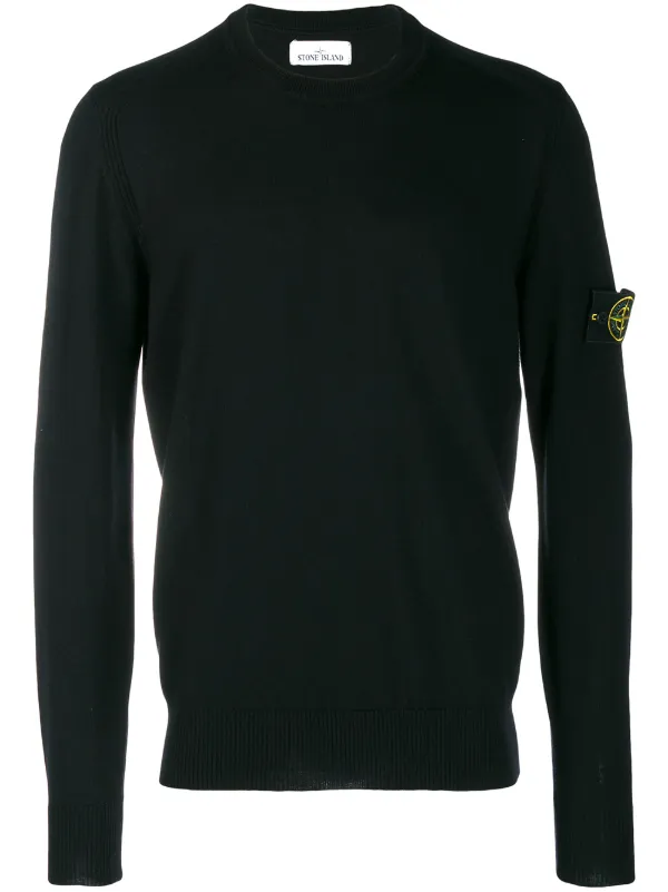 Stone Island Compass Badge Sweater Farfetch Stone Island Pullover Mit Logo Farfetch