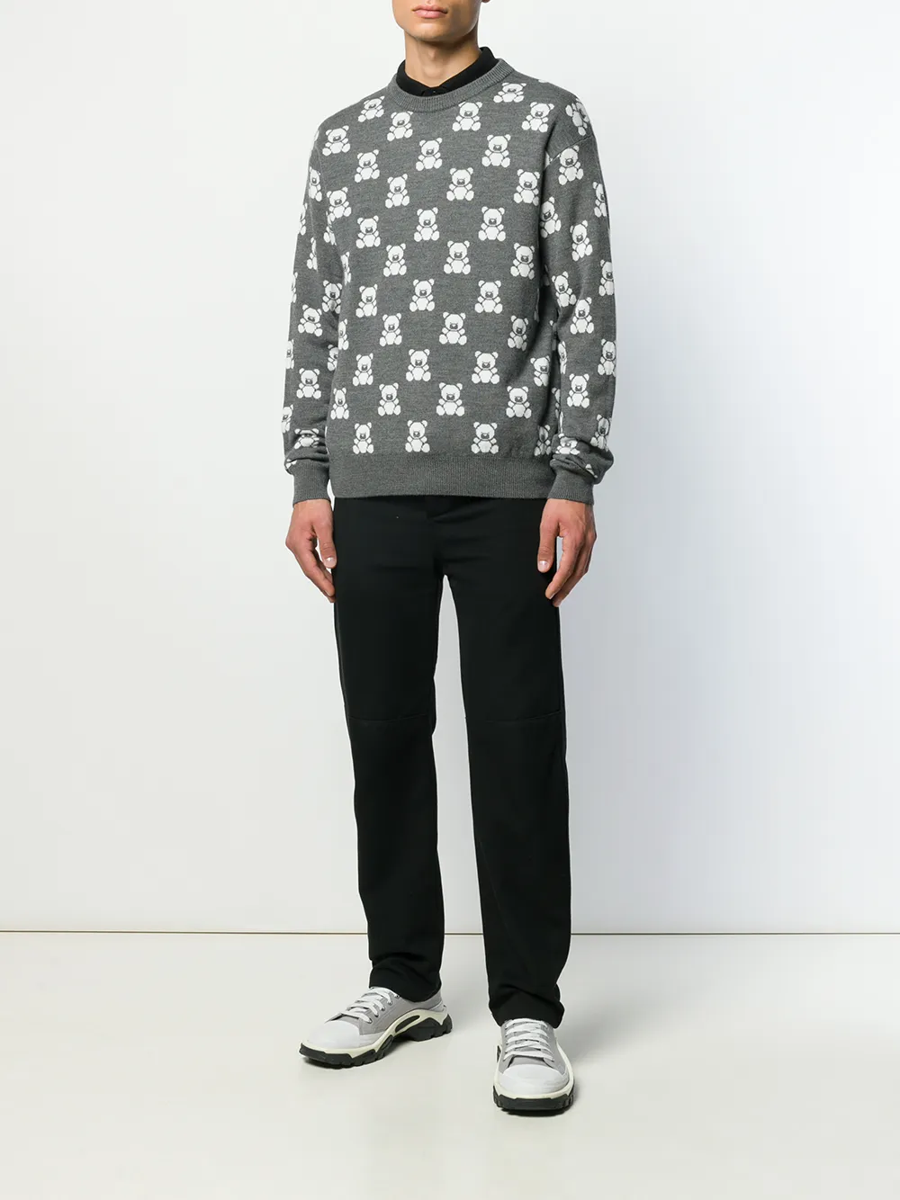 Moschino Trui met teddybeer - Grijs