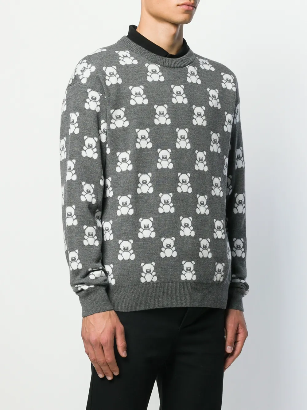  Moschino Pullover Mit Teddy   Grau 