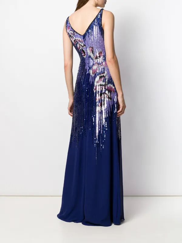 Abito Silver Sky con paillettes Blu Farfetch Abbigliamento Vestiti Vestiti paillettes 