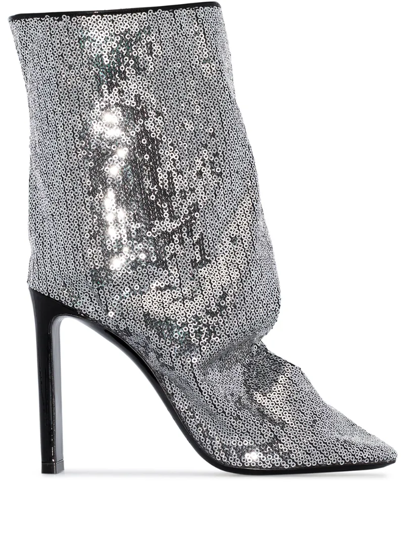 Nicholas Kirkwood Boots NICHOLAS KIRKWOOD D'ARCY 105MM SEQUIN-EMBELLISHED BOOTS - METALLIC