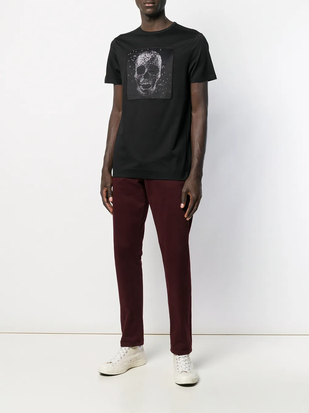 Limitato T-shirt met doodskopprint - Zwart