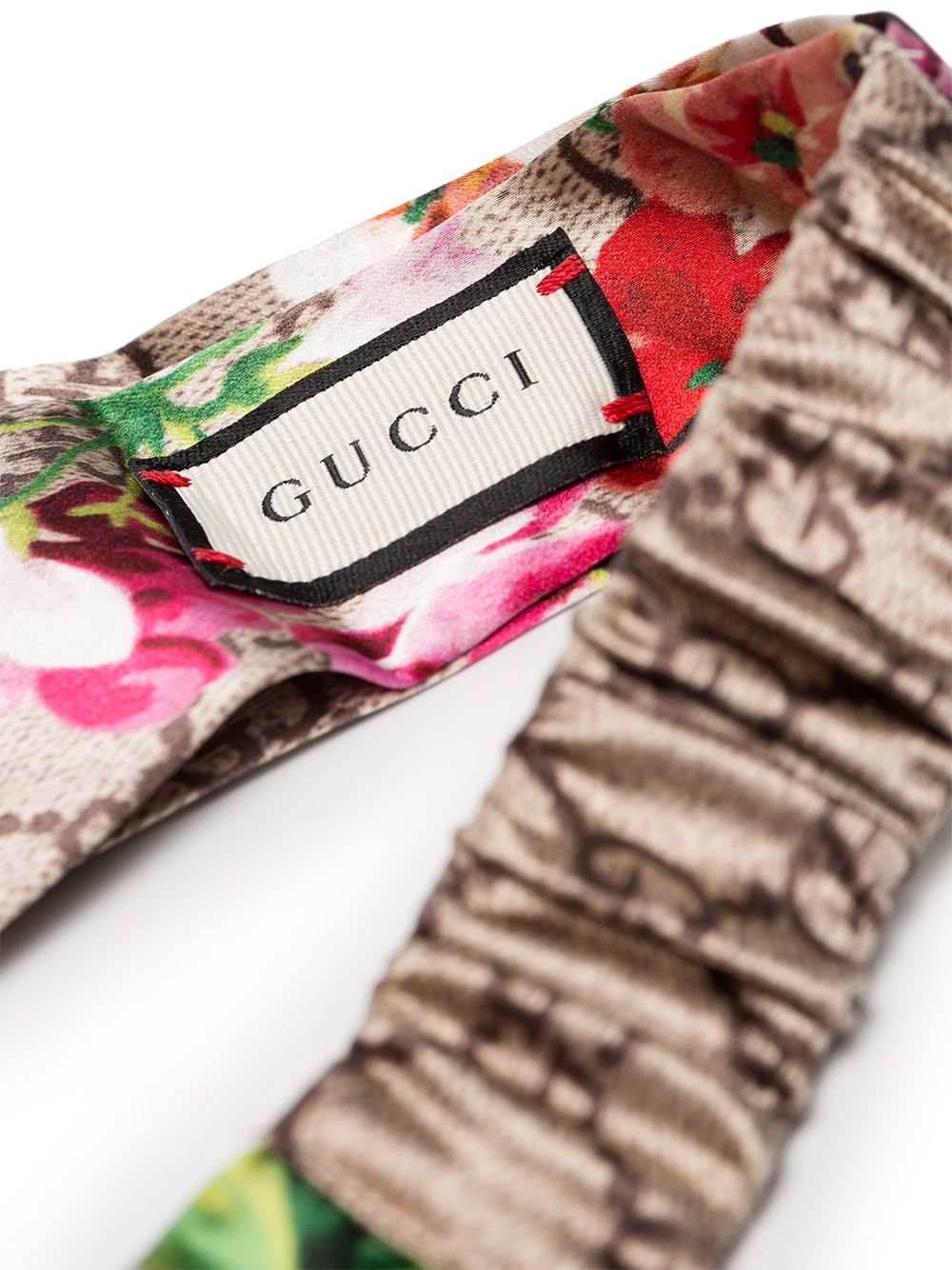 фото Gucci повязка на голову с цветочным принтом и логотипом GG