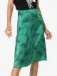 HVN leopard print silk midi skirt
