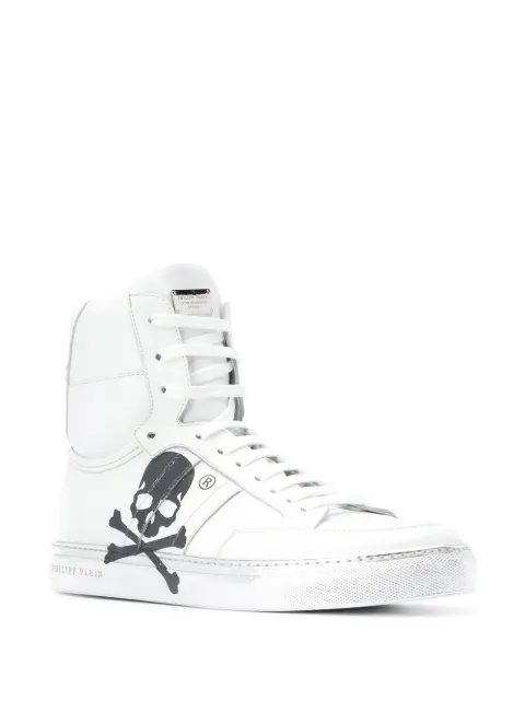White Sneakers Totenkopf Print High Weiß Mit Plein Philipp Top In wPkuOXZTil