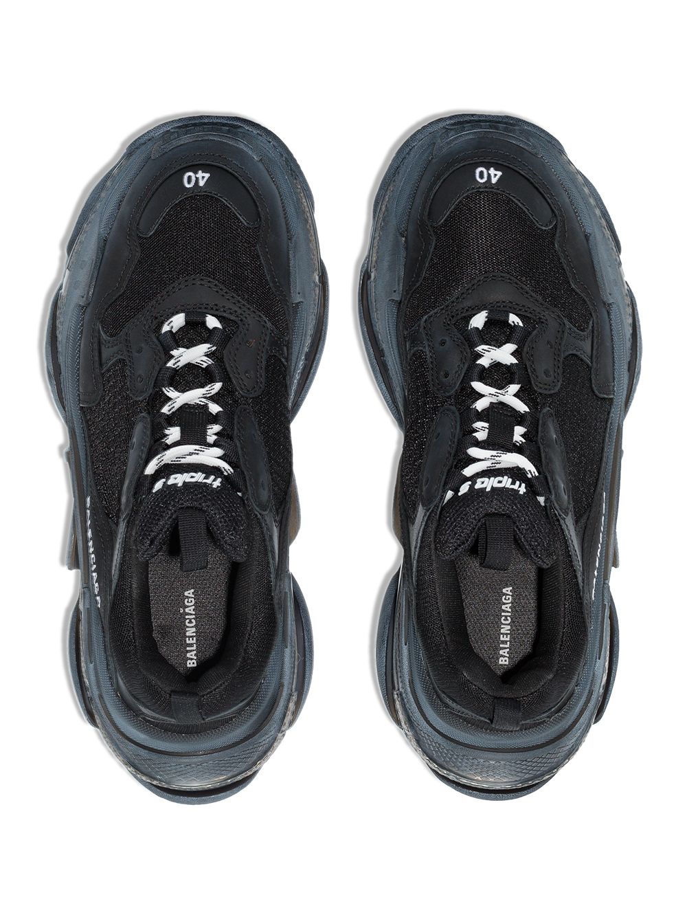 Shop Balenciaga Triple S Mesh And Leather Sneakers In Black