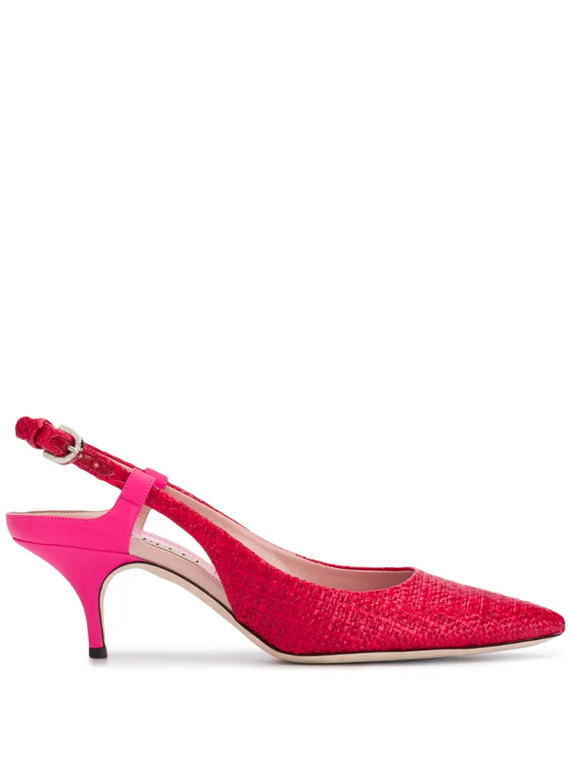 Click to view more detailed imagery on our partner's website Emilio Pucci Woven Slingback Pumps In Red