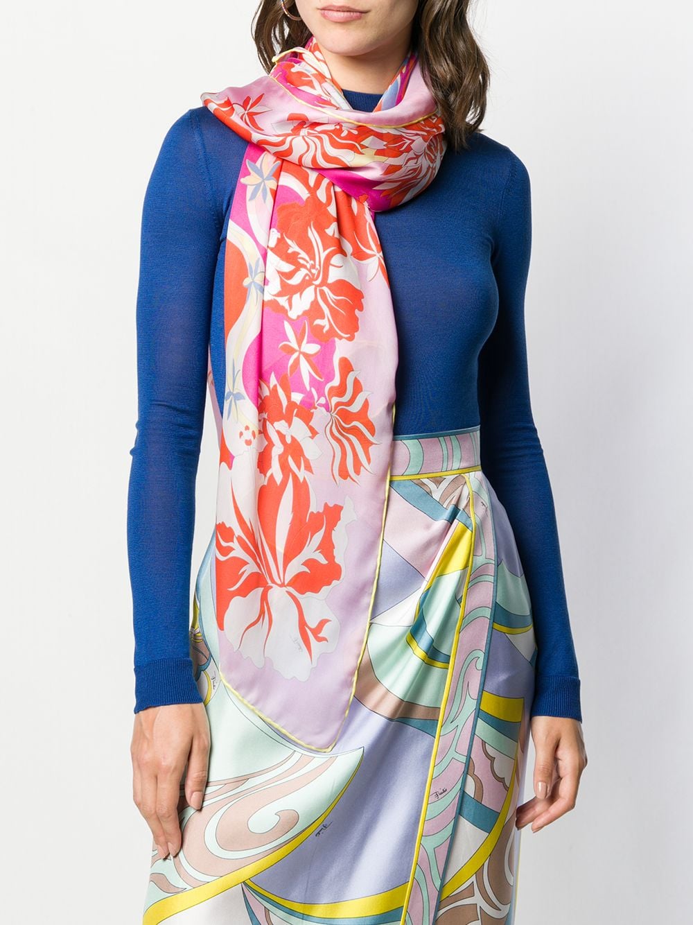 PUCCI Sjaal met abstracte print - Roze