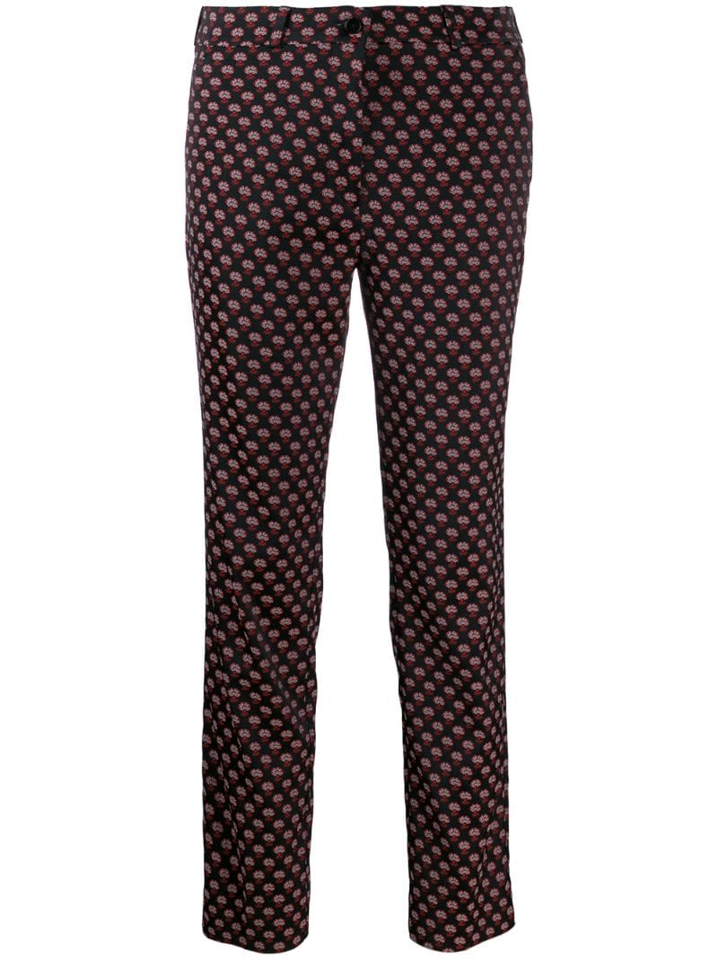 Shop Etro All-over Print Trousers In Black