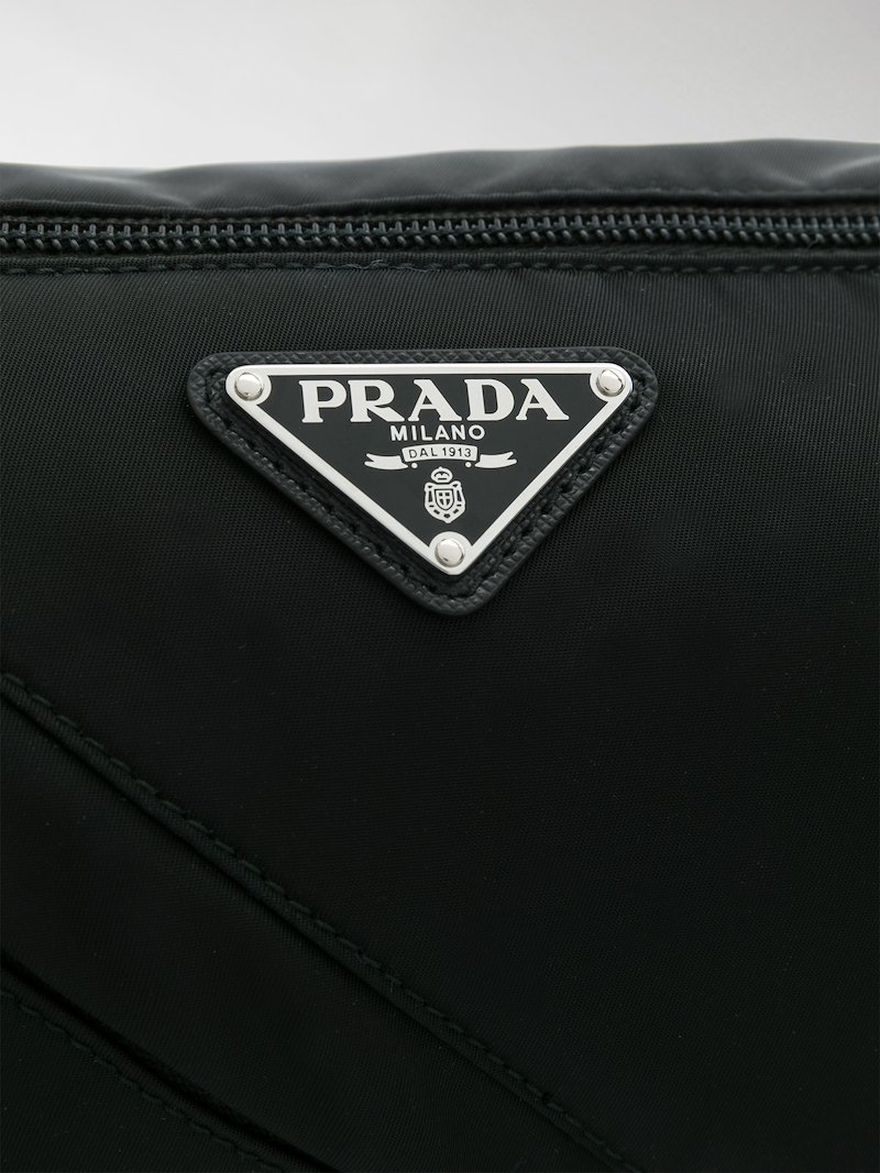 Prada barrel shoulder bag black | MODES