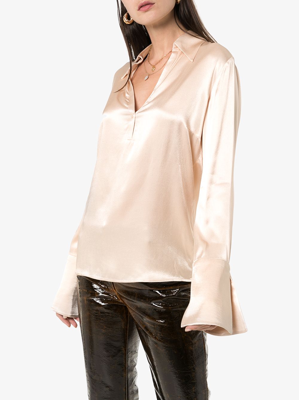 фото Usisi catarina split sleeve satin blouse