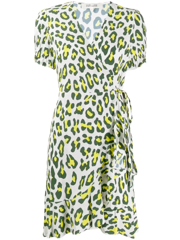 dvf yellow wrap dress