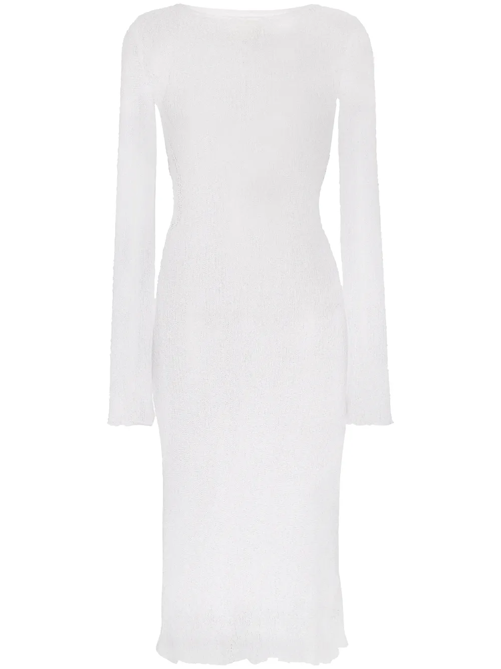 white sheer midi dress