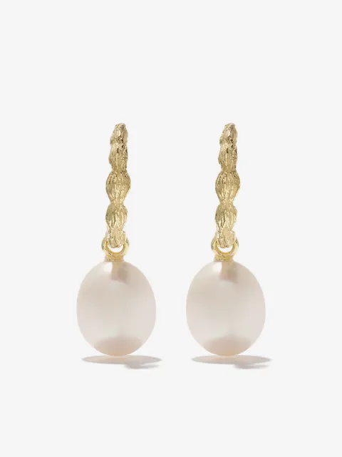 Wouters & Hendrix Gold 18kt yellow gold Organic Pearl hoops