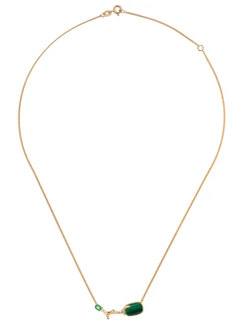 Wouters & Hendrix Gold 18kt yellow gold Malachite & Emerald necklace