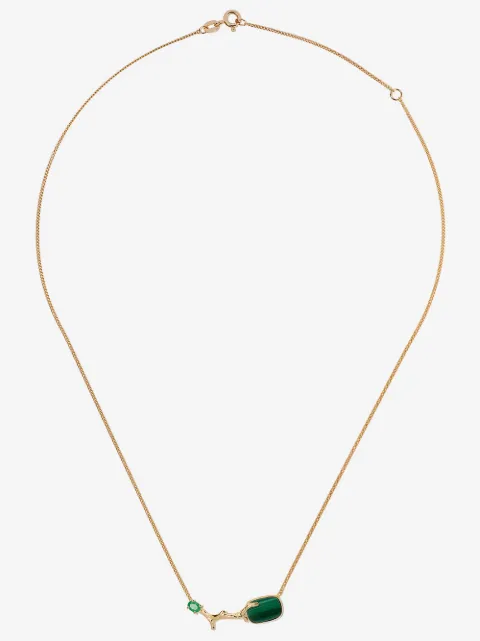 Wouters & Hendrix Gold 18kt yellow gold Malachite & Emerald necklace