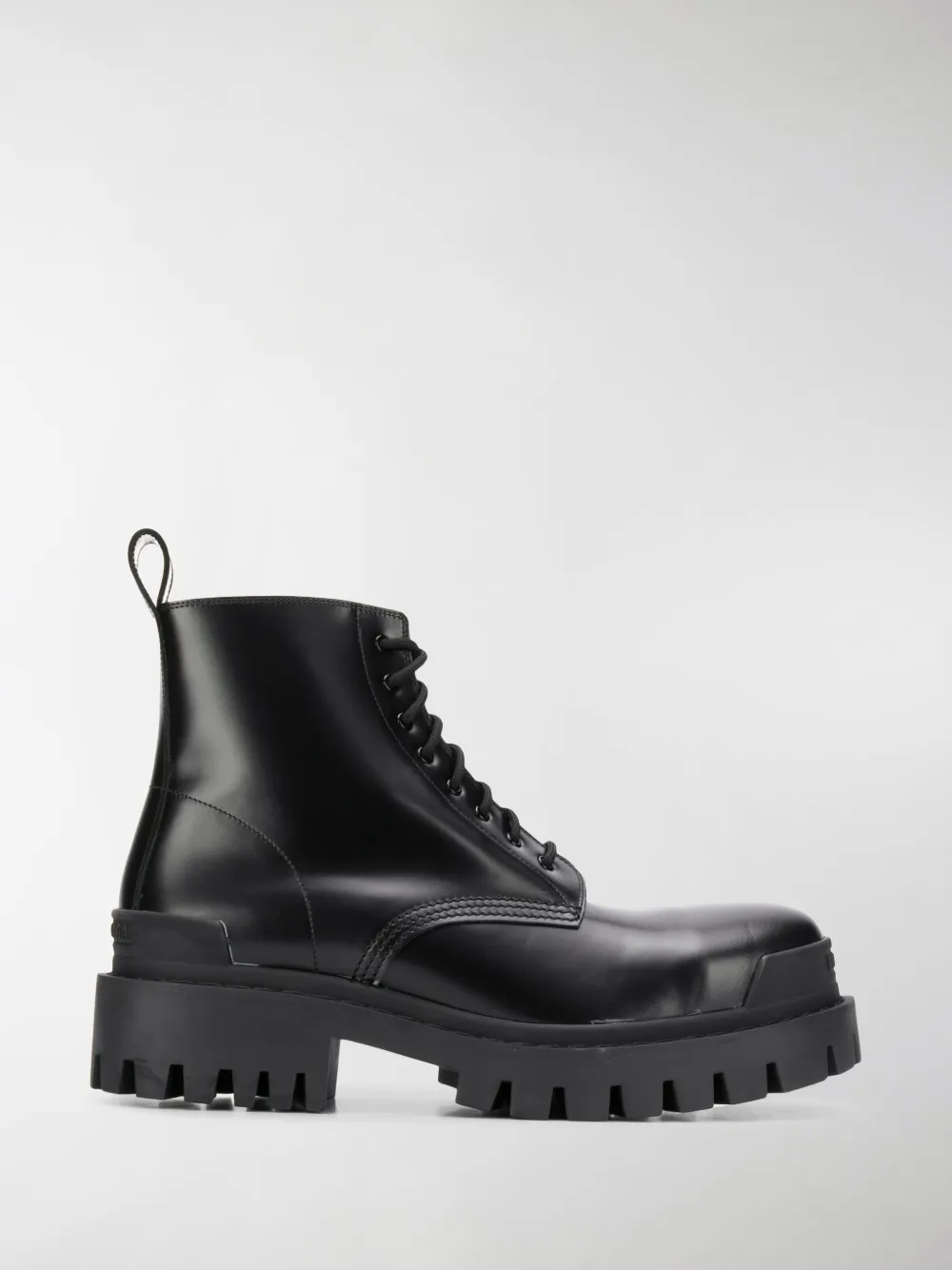 BALENCIAGA BLACK STRIKE LEATHER BOOTS,589338WA96014185442